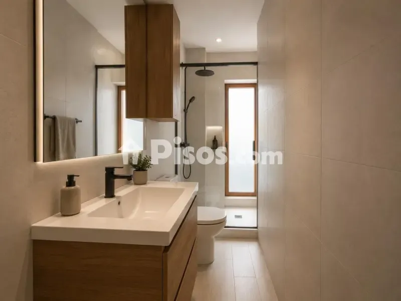 Bathrooms - Bright Apartment with Terrace near Basarrate Metro