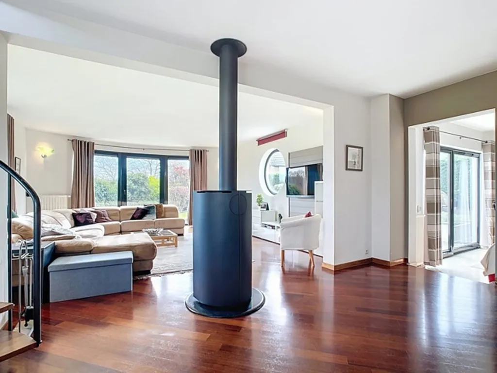 Living Room - Architectural Villa with Terrace in Wavre