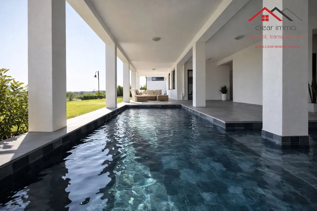 Piscina - Contemporary House with Pool in Coincy