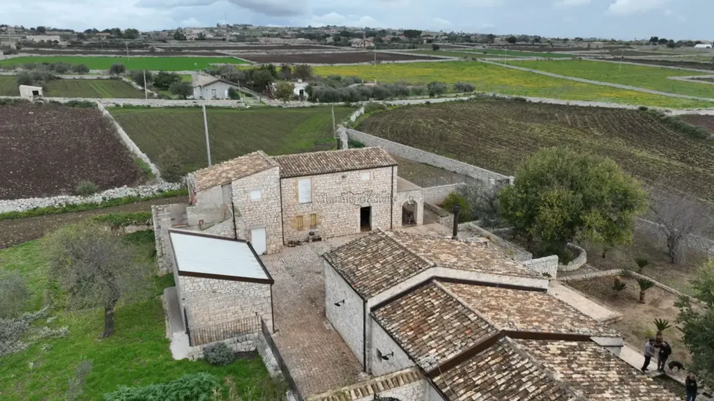 Aerial - Historic Stone Villa with Garden in Modica