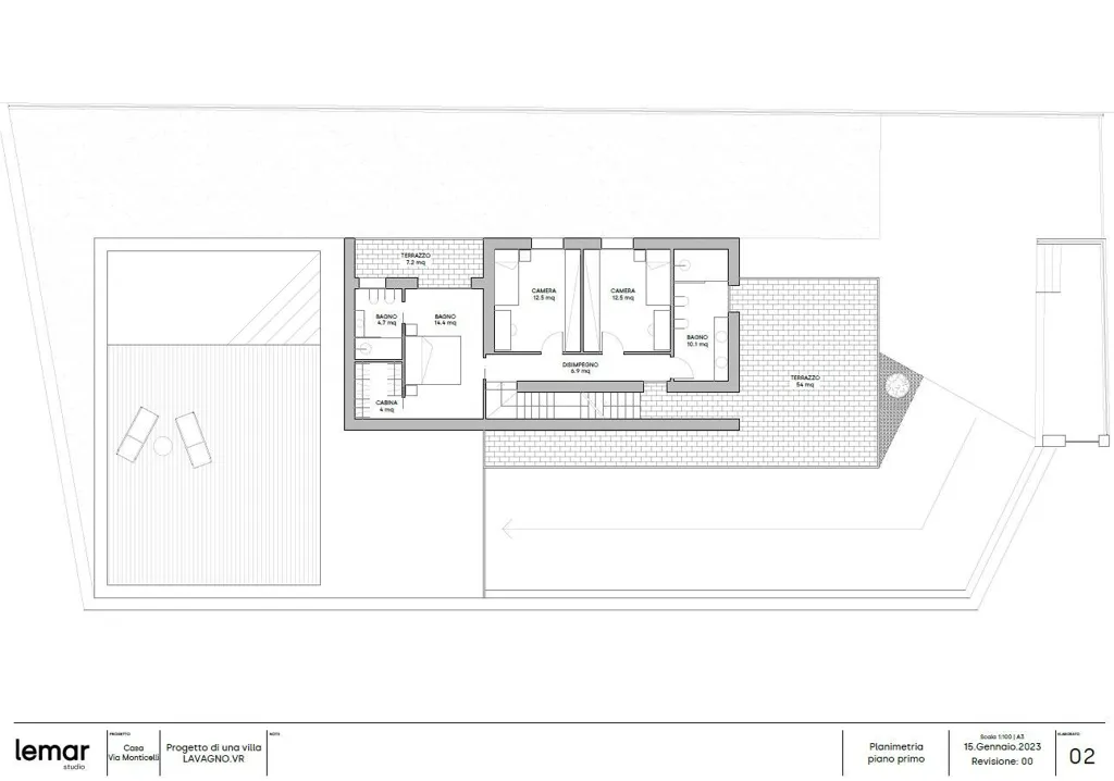 Plan - Luxury Villa with Private Garden in Lavagno