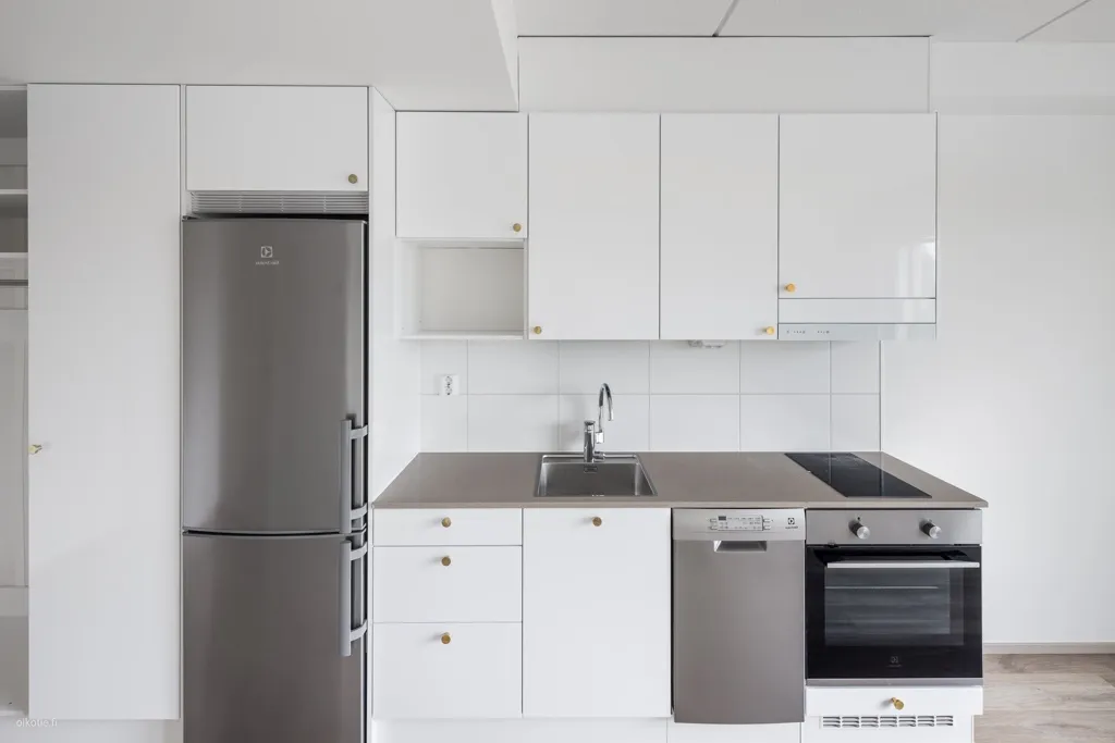 Cucina - Modern Studio with Balcony in Lamminpää, Tampere