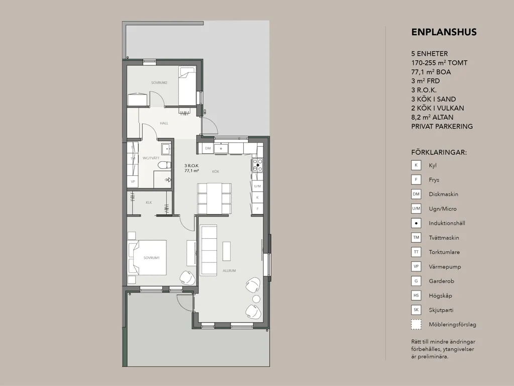 Planimetria - Architect-designed Bungalow with Solar Panels in Hovsta