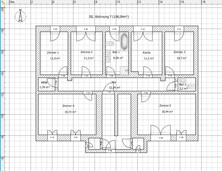 Grundriss - 5-Zimmer-Wohnung mit Garten in Bischofswerda