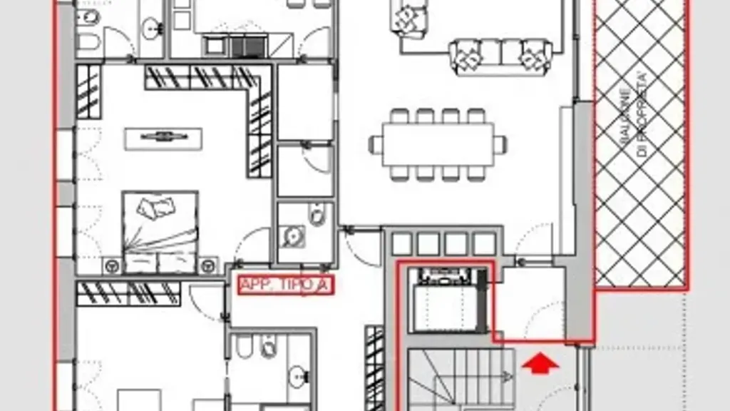 Plan - Modern Apartment with Wellness Area in Bergamo
