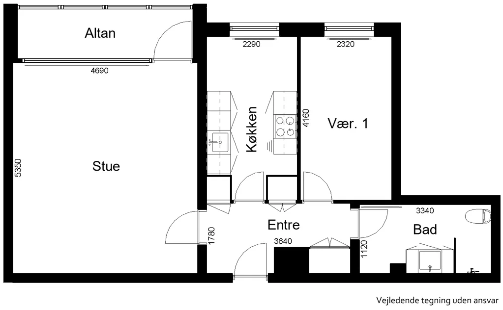 Plaan - Two-Bedroom Flat in Toftlund