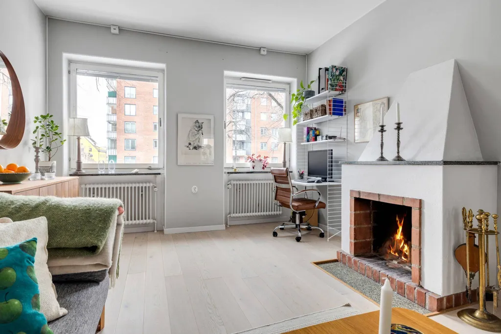 Living Room - Renovated Flat with Garden in Främre Luthagen