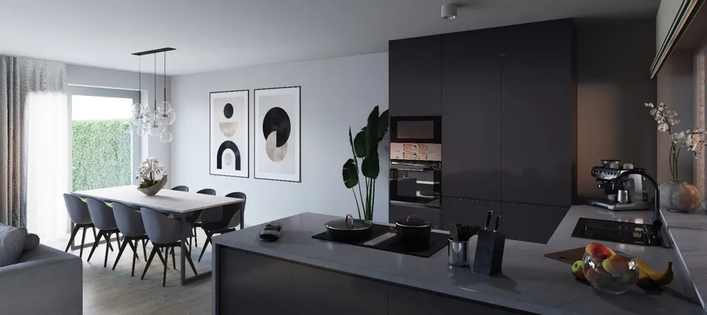 Kitchen - Modern House with Private Garden in Hasselt