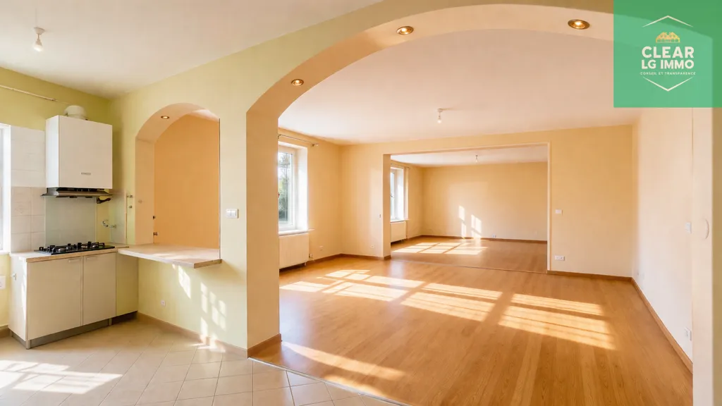 Living Room - 4-Piece Apartment with Open Kitchen in Longwy