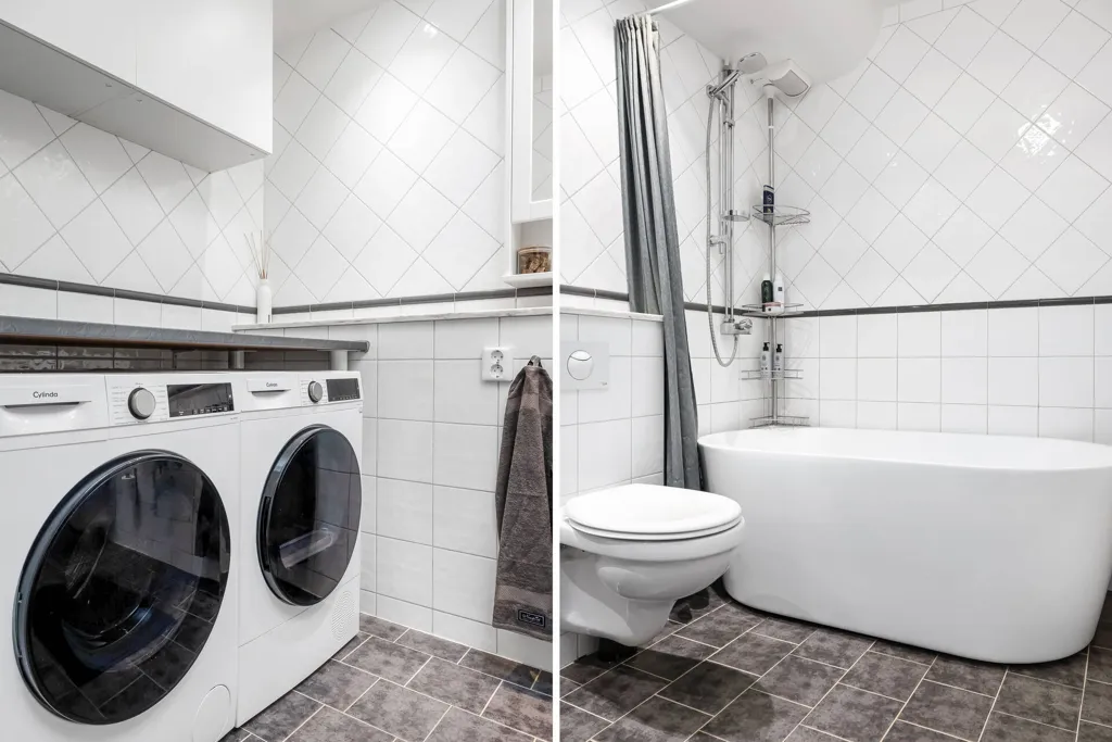 Bathrooms - Apartment with Balcony in Vilbergen, Norrköping