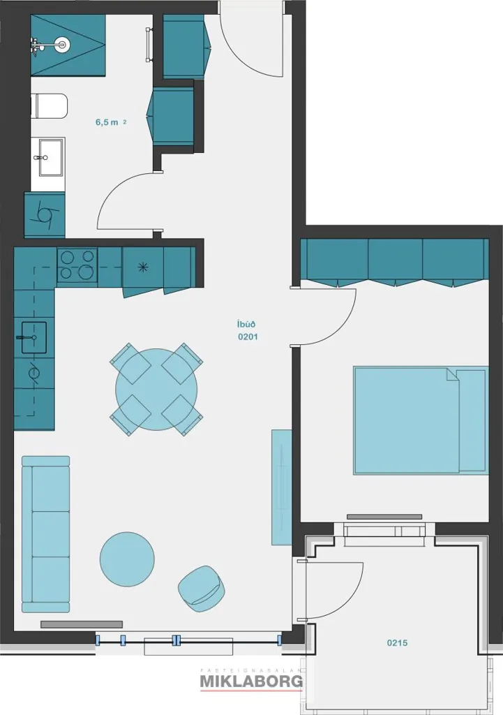 Plaan - New Flat with Balcony in Hafnarbraut
