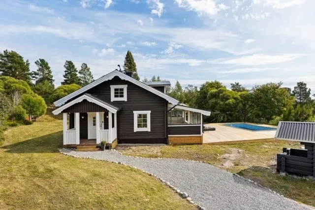 Õhuvaade - Timmerhus with Pool in Åstön