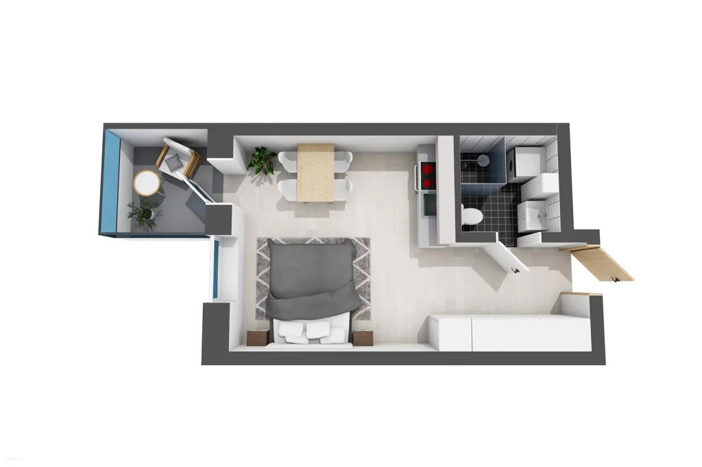 Floor Plan - Modern Apartment with Balcony in Espoo