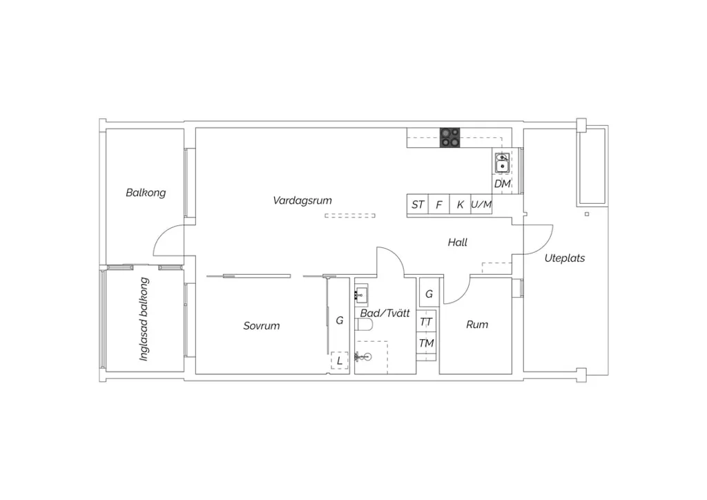 Plaan - Apartment with South-Facing Balcony in Vallhamra
