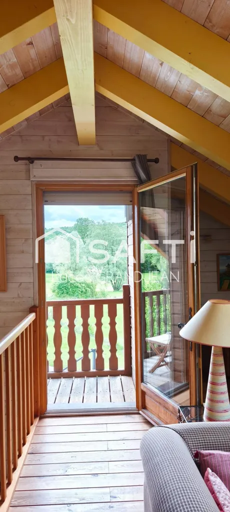 Séjour - Chalet avec Vue Lac et Sauna près de Chalain