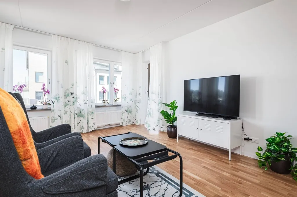 Séjour - Modern Flat with Balcony in Lindö Strand