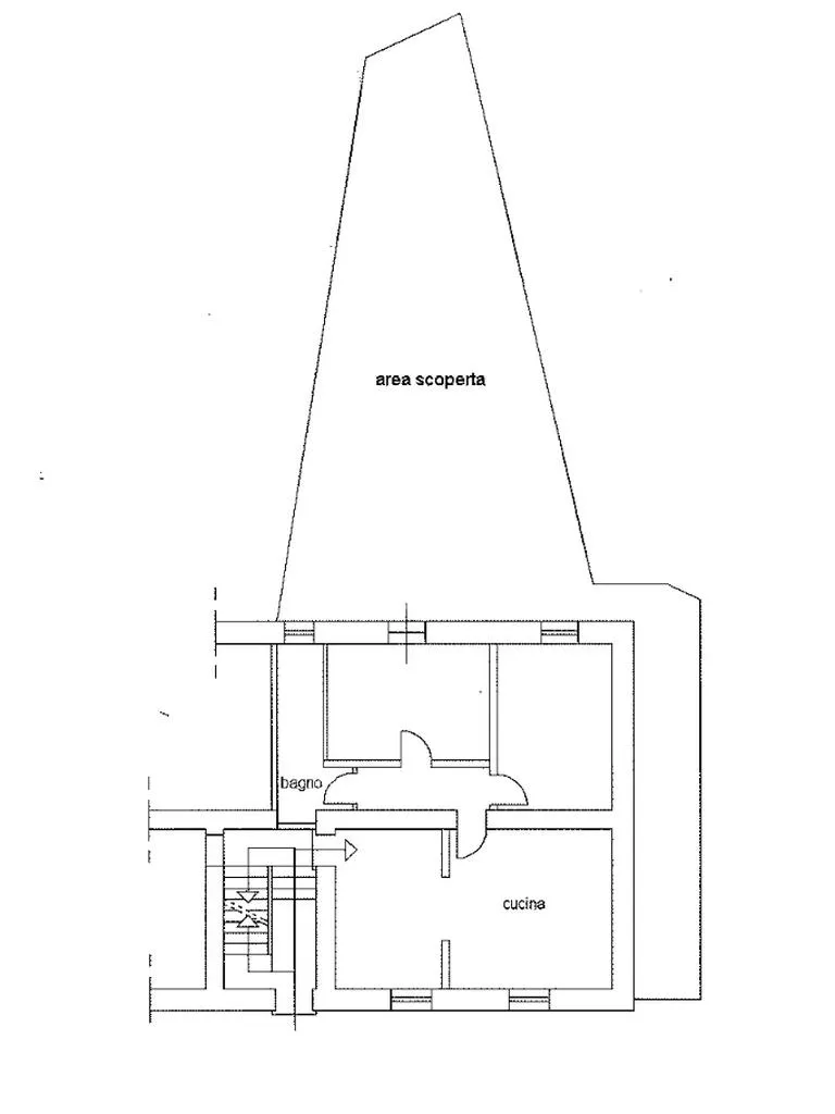 Plan - Rear-Facing Apartment with Garden in Viterbo