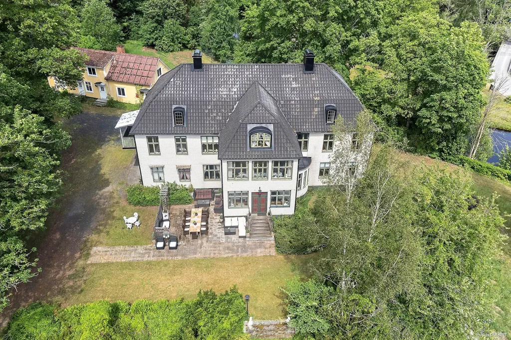 Aerial - Historic Manor with River View in Blekinge