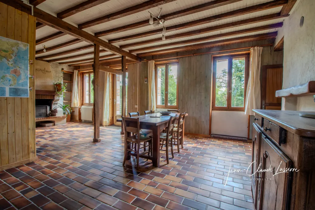 Dining Room - Charming Stone House with Hangar in Vouzeron