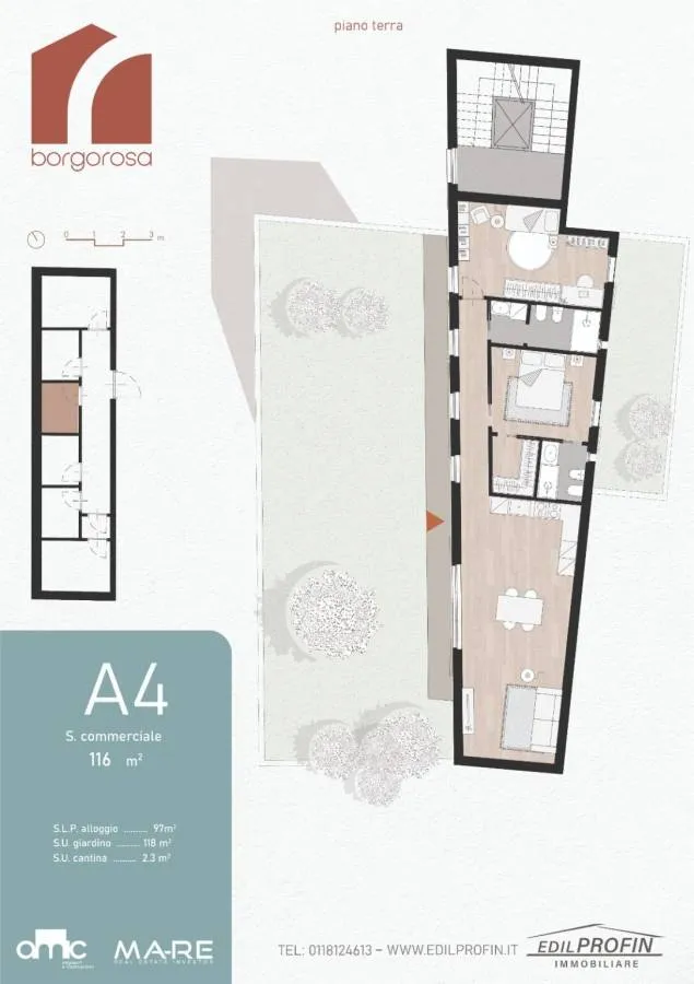 Floor Plan - New Build Apartment with Balcony in Turin