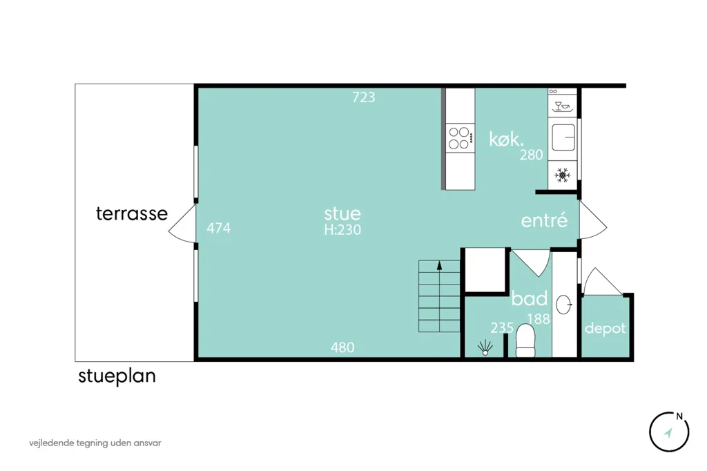 Plan - Maison 3 pièces à Rødby
