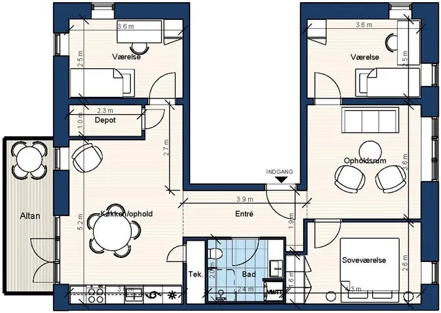 Planimetria - Four-Room Apartment with Balcony in Hillerød