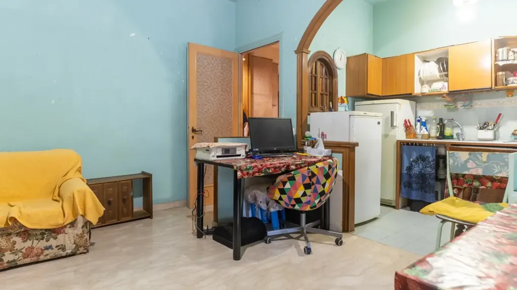 Köök - Three-Bedroom Apartment with Garden in Garbatella, Rome
