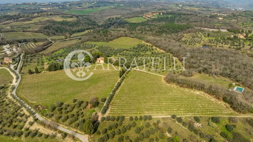 Vue aérienne - Vineyard Estate with Casale in Chianti