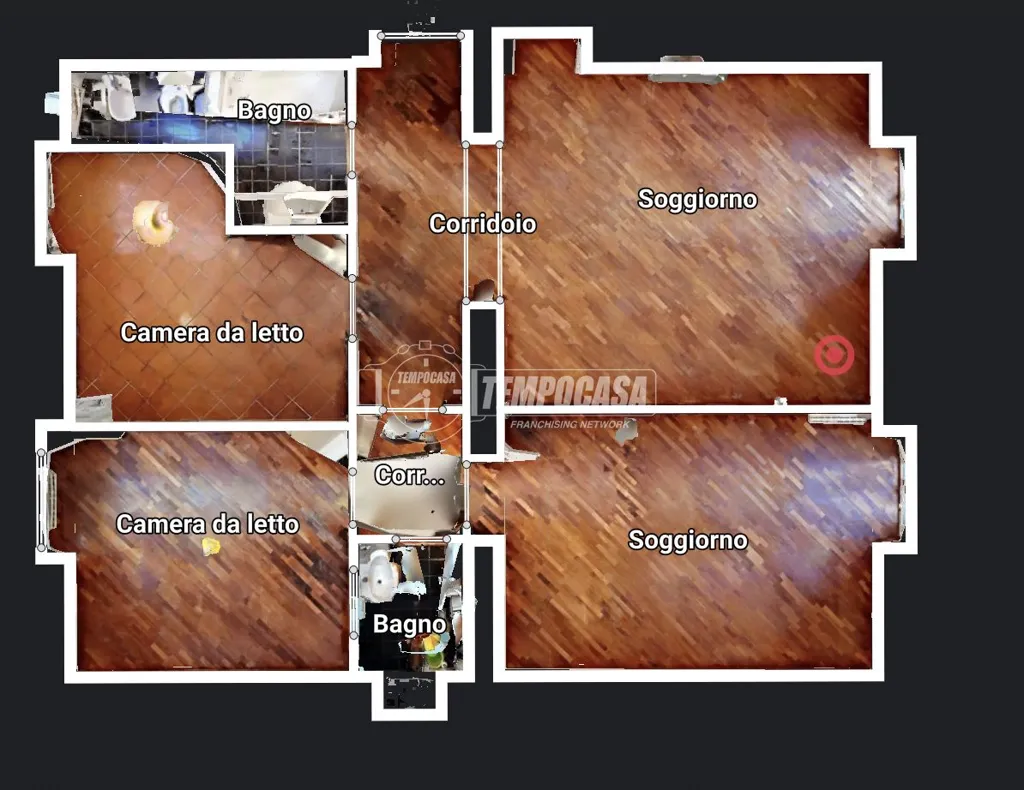 Plan - Three-Bedroom Apartment in Historic Building, Milan
