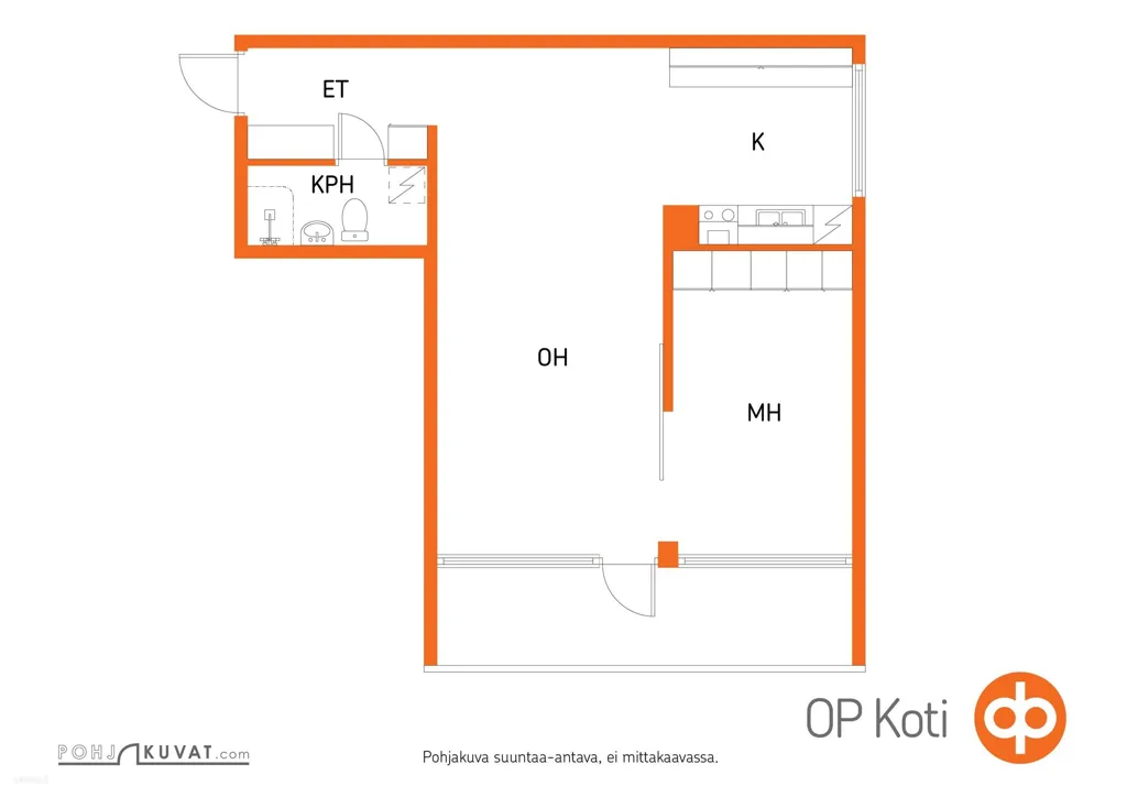 Plan - Two-Bedroom Apartment with Garden View in Rauma