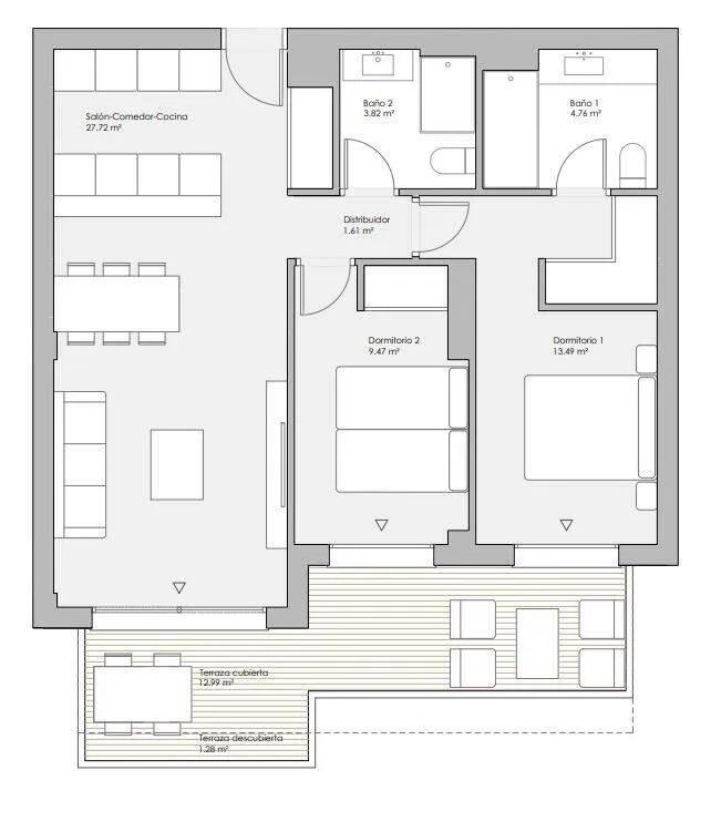 Plaan - Contemporary Flat with Pool in Las Lagunas, Mijas