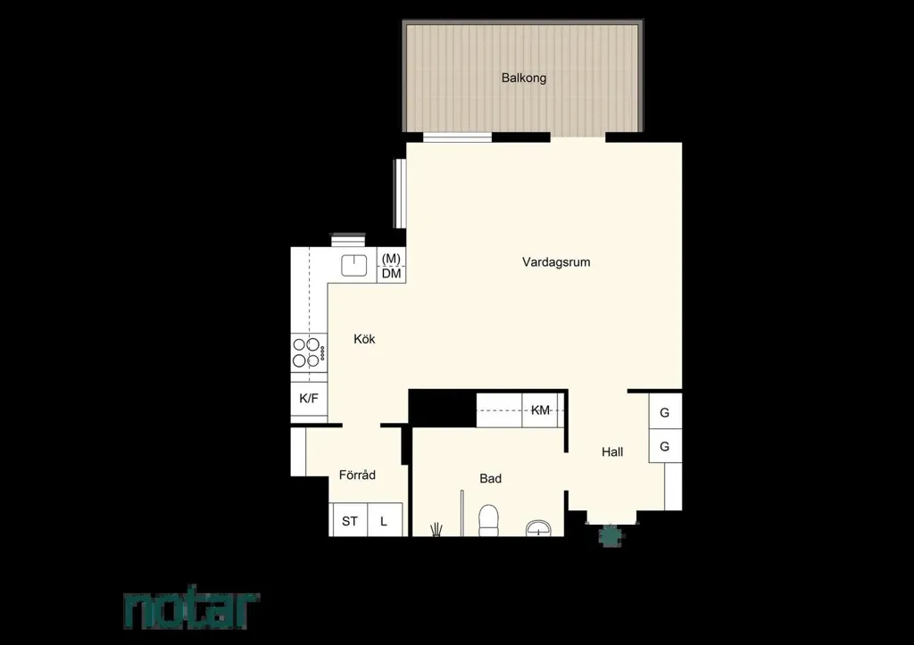 Floor Plan - Apartment with Balcony in Råsunda
