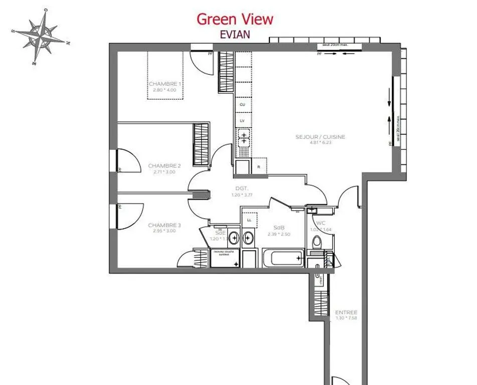 Plaan - Luxury Apartment with Garden in Évian-les-Bains