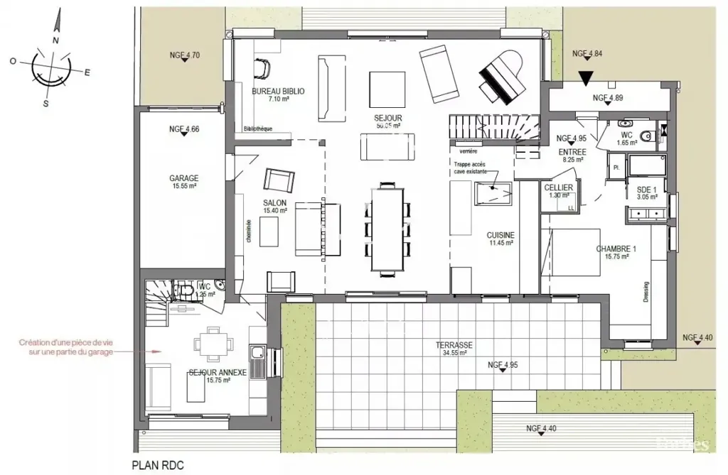 Plan - Villa Rénovée Face à la Mer avec Piscine au Croisic