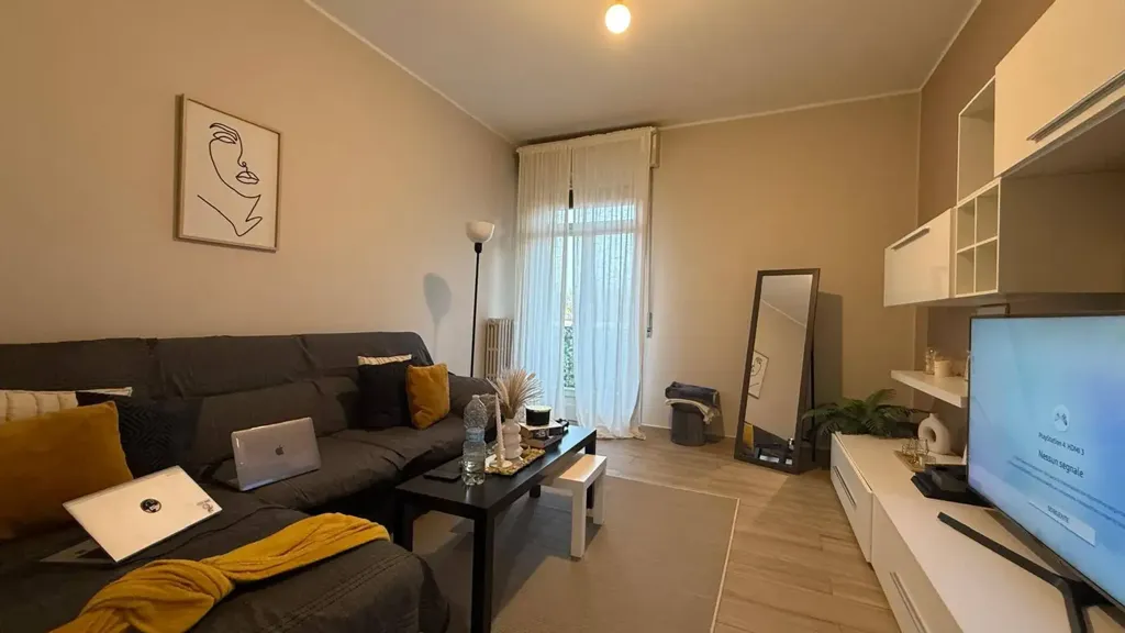 Living Room - Rusticated Apartment with Balcony in Castelfranco Emilia