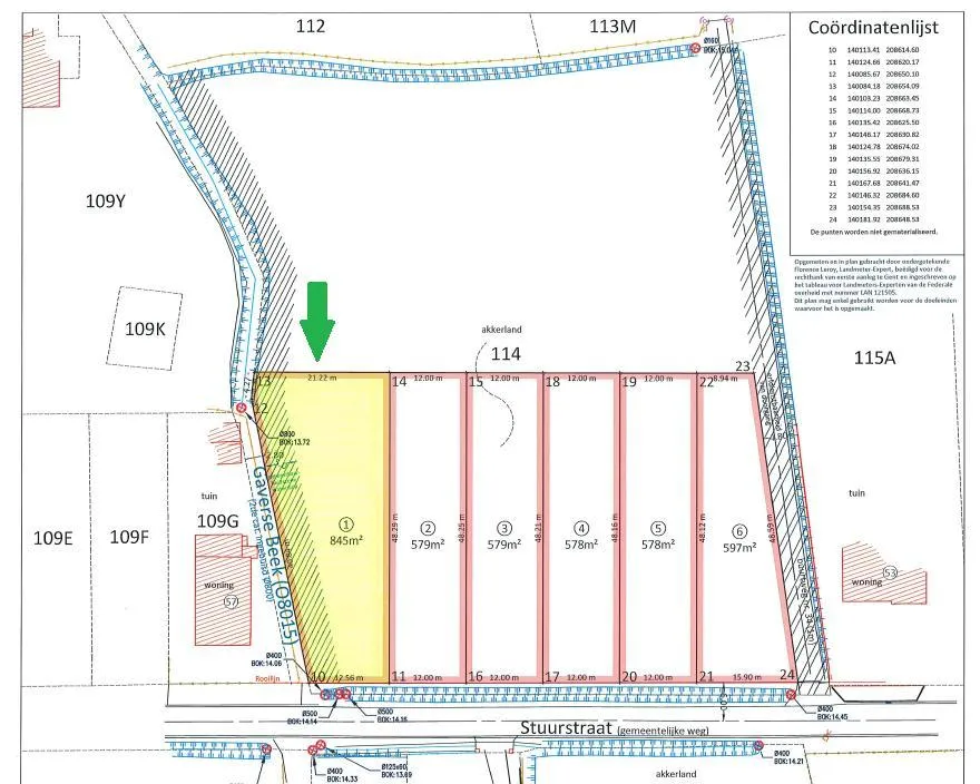 Plan - Parcelle de Construction pour Bâtiment à Mi-ouvert