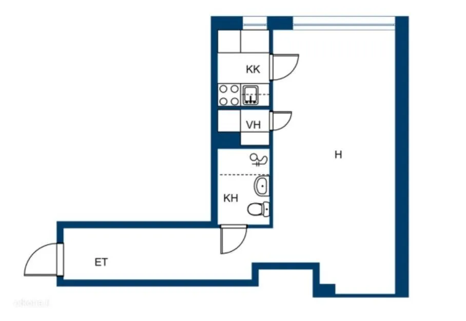 Planimetria - One-Bedroom Flat with Garden in Tuira, Oulu