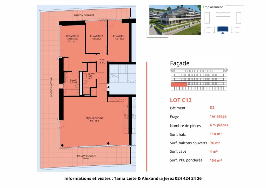 Plan - 4.5-Piece Apartment with Lake View Balcony