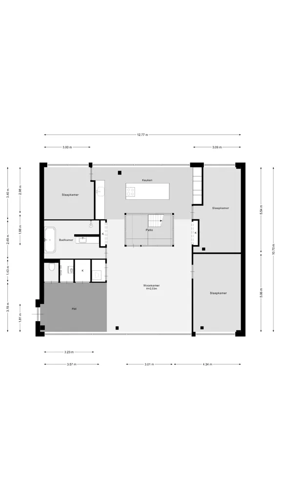 Floor Plan - High-End Industrial Loft with Skyline View in Rotterdam