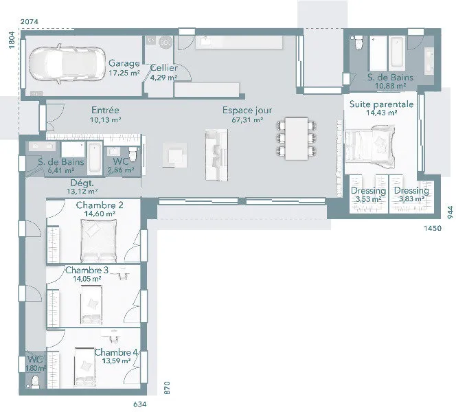 Planimetria - New House with Terrace in Grenade
