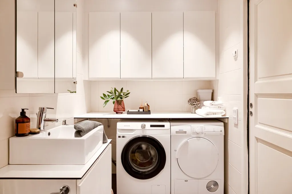 Buanderie - Modern Two-Bedroom Flat with Dual Terraces in Malmö