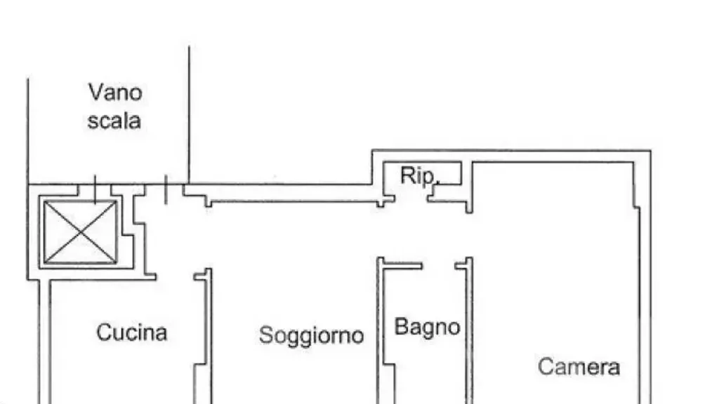 Floor Plan - Ristrutturato Bilocale with Balcony in Milan