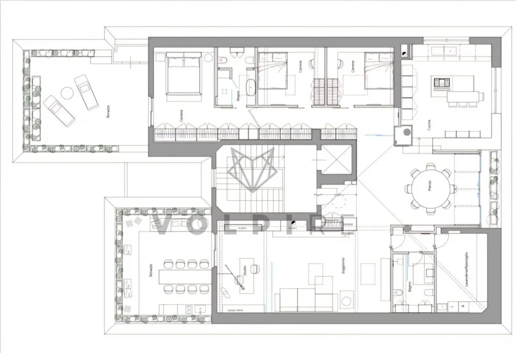 Plan - Luxury Penthouse with Panoramic View in Bastia Umbra