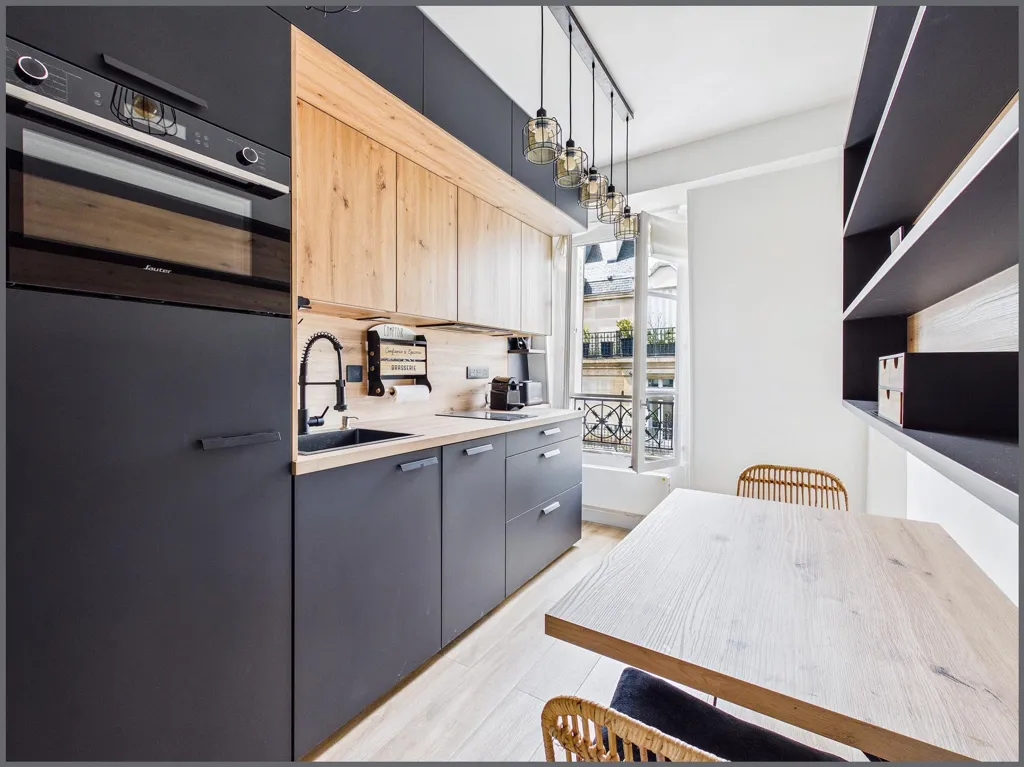 Cucina - Studio with Ascender in Paris 17th