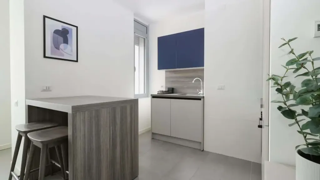 Cuisine - Armed Studio with Balcony in Milan