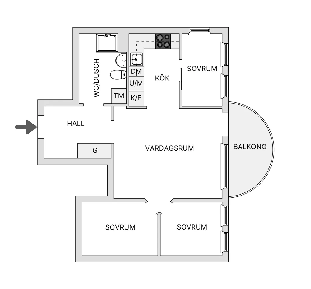 Plaan - Modern Flat with Balcony in Nacka