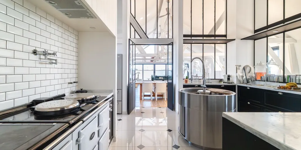 Cuisine - Penthouse avec Piscine Panoramique à Doornik