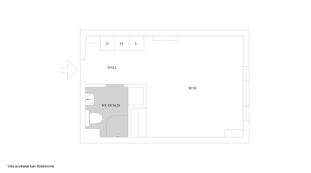 Plan - Compact 1-Bedroom Flat with Garden View in Uppsala