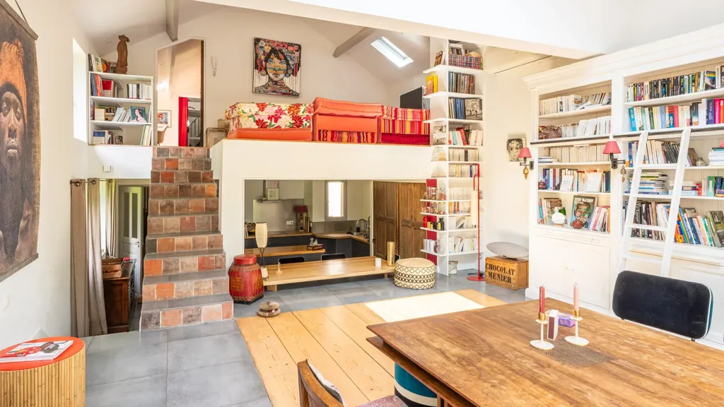 Living Room - Renaissance Mill with Equestrian Facilities near Paris