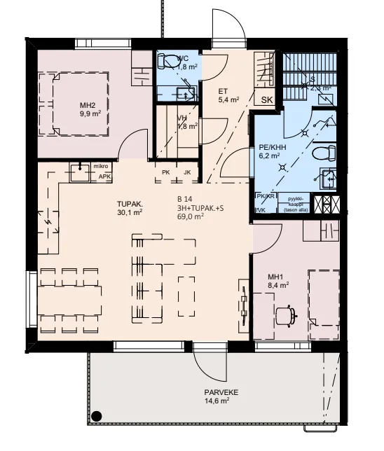 Planimetria - Modern Flat with Sauna in Haukipudas